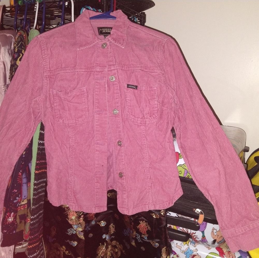 Guess women's pink cordoroy jacket